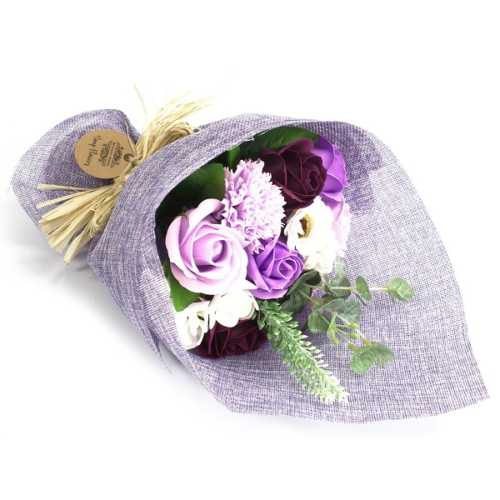 Purple Standing Soap Flower Bouquet 1