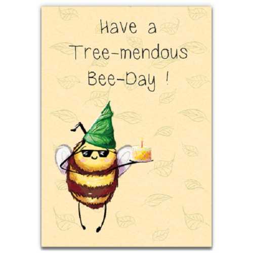 Bee Day Sunnies Eco-Friendly Birthday Card