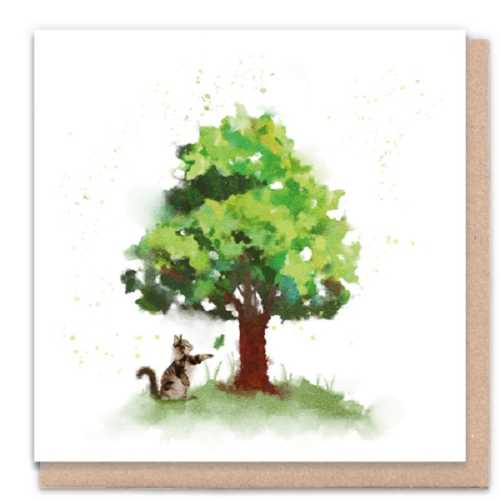 Tree Wishes Cat Eco-Friendly Greeting Card