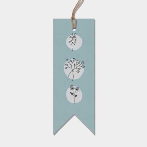 East of India Ribbon Gift Tag Blue Hedgerow