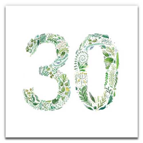Green 30 Eco-Friendly Greeting Card