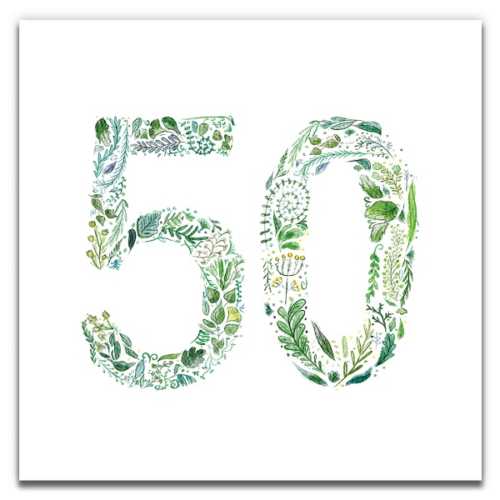 Green 50 Eco-Friendly Greeting Card