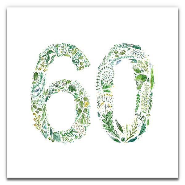 Green 60 - Eco-Friendly Birthday Card