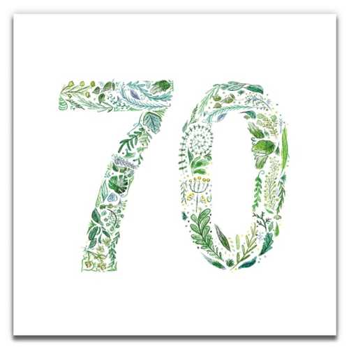 Green 70 Eco-Friendly Birthday Card