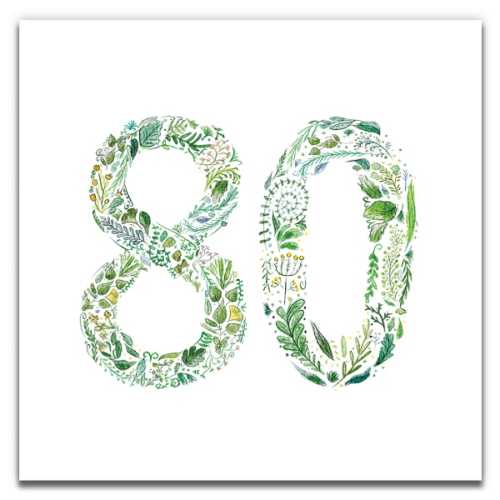 Green 80 Eco-Friendly Birthday Card