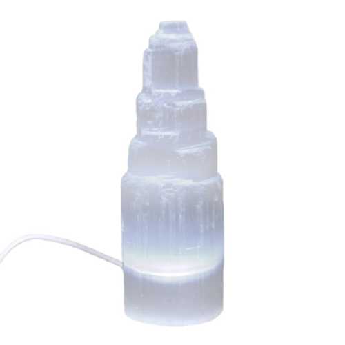 Selenite Mountain Lamp LED – 15cm