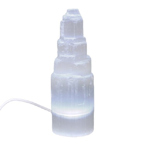 Selenite Mountain Lamp LED - 15cm