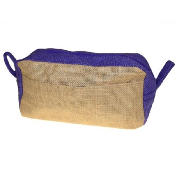 Jute Toiletry Bag - Natural and Lavender