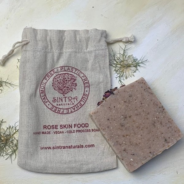 Rose Skin Food Soap in bag