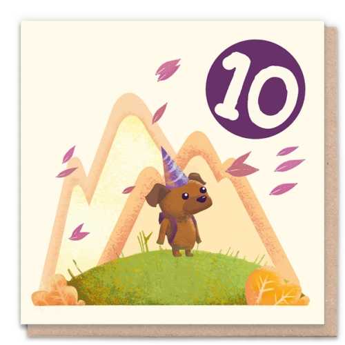 10 Year Dog - Eco-Friendly Birthday Card