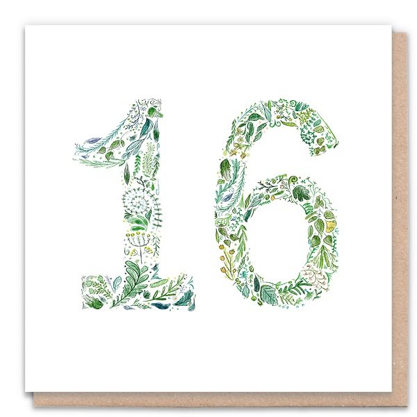 Green 16 - Eco-Friendly Birthday Card