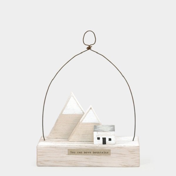 East of India Wooden Scene Mountain Cabin You Can Move Mountains