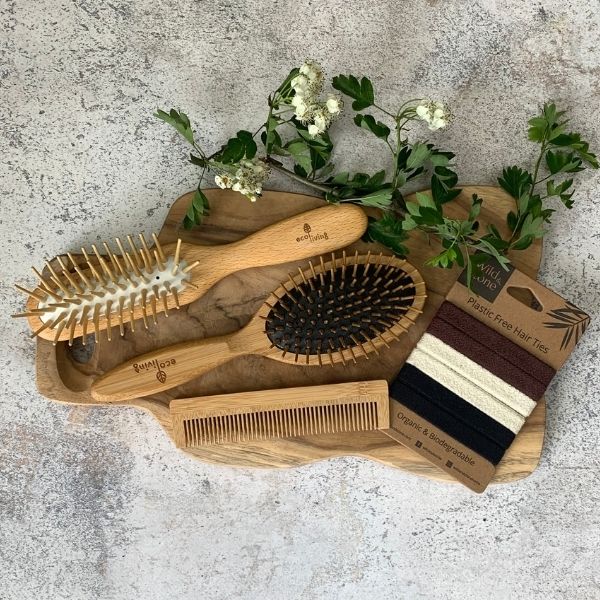 Combs brushes and hair ties