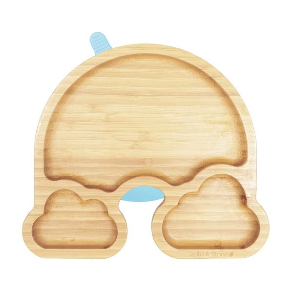 Wild and Stone Baby Bamboo Suction Weaning Plate - Blue