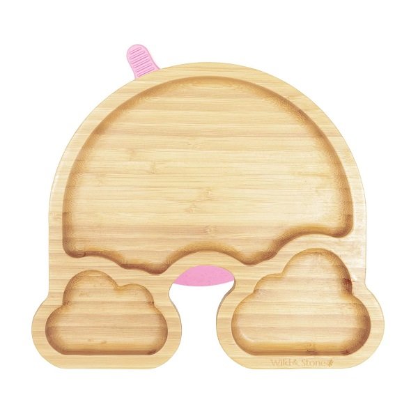 Wild and Stone Baby Bamboo Suction Weaning Plate - Pink