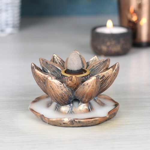 Backflow Incense Burner Bronze Lotus
