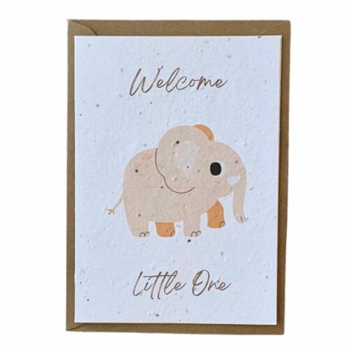 Elephant Seed Paper New Baby Card