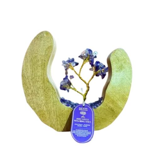 Gemstone Tree Garden Mango Wood Open Ring – Amethyst