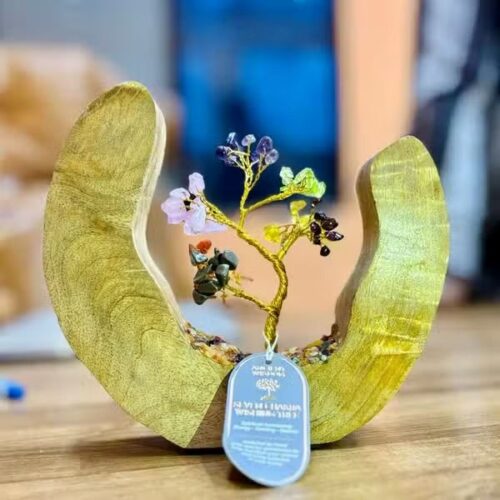 Gemstone Tree Garden Mango Wood Open Ring – Seven Chakra