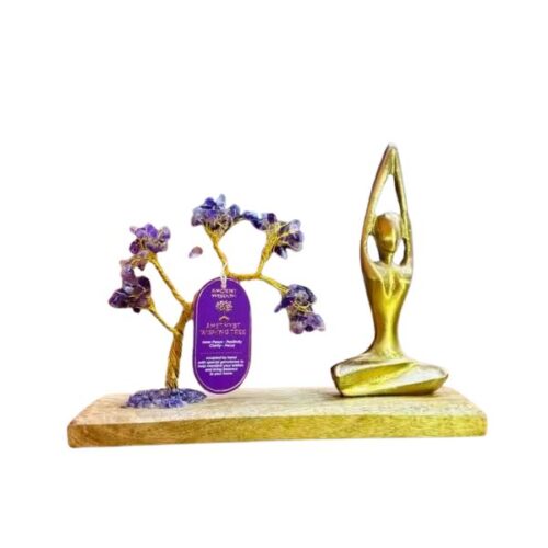 Gemstone Yoga Garden Sukhasana Pose – Amethyst – Tilted Tree