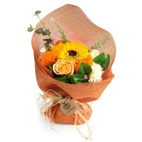 Orange Standing Soap Flower Bouquet